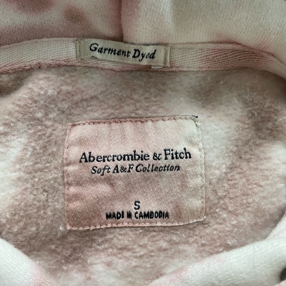 Abercrombie & Fitch Puff Sleeve Hoodie - Blush Pink Tie Dye - Picture 7 of 7
